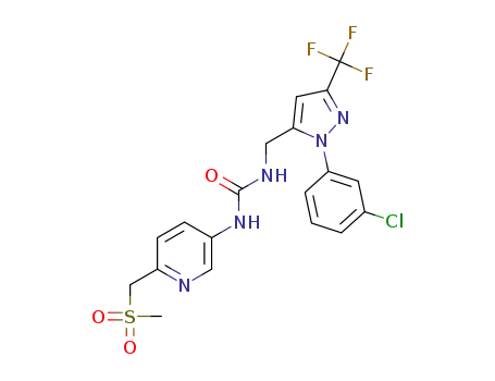 1-((1-(3-chlorophenyl)-3-(trifluoromethyl)-1H-pyrazol-5-yl)methyl)-3-(6-(methylsulfonylmethyl)pyridin-3-yl)urea