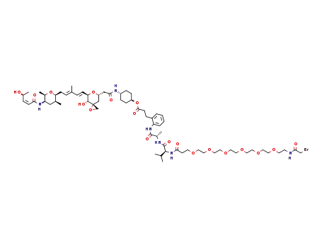 N-(24-bromo-23-oxo-4,7,10,13,16,19-hexaoxa-22-azatetracosan-1-oyl)-L-valyl-N-[2-(3-{[trans-4-({[(3R,5S,7R,8R)-8-hydroxy-7-{(1E,3E)-5-[(2S,3S,5R,6R)-5-{[(2Z,4S)-4-hydroxypent-2-enoyl]amino}-3,6-dimethyltetrahydro-2H-pyran-2-yl]-3-methylpenta-1,3-dien-1-yl}-1,6-dioxaspiro[2.5]oct-5-yl]acetyl}amino)cyclohexyl]oxy}-3-oxopropyl)phenyl]-L-alaninamide