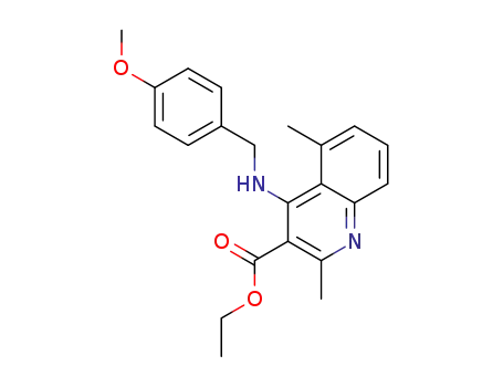ethyl 4-(4-methoxybenzylamino)-2,5-dimethylquinoline-3-carboxylate