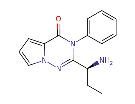 Molecular Structure of 1403942-17-5 ((S)-2-(1-aminopropyl)-3-phenylpyrrolo[1,2-f][1,2,4]triazin-4(3H)-one)