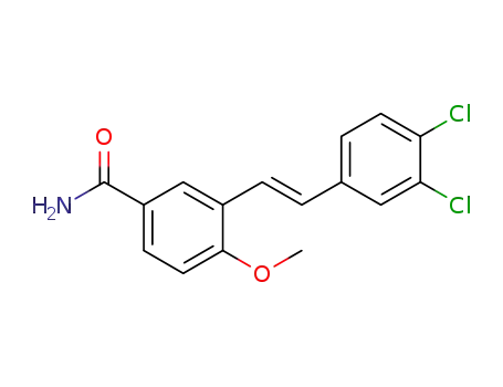 Molecular Structure of 1360060-31-6 (3-[(E)-2-(3,4-dichlorophenyl)vinyl]-4-methoxybenzamide)