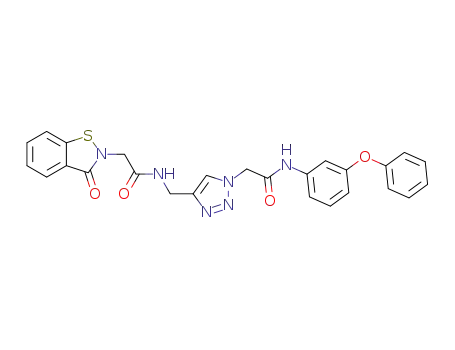 N-((1-(2-oxo-2-(3-phenoxyphenylamino)ethyl)-1H-1,2,3-triazol-4-yl)methyl)-2-(3-oxobenzo[d]isothiazol-2(3H)-yl)acetamide