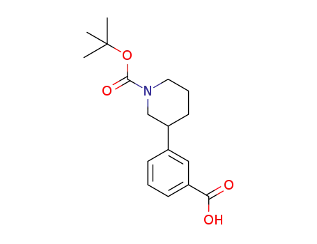 Molecular Structure of 908334-19-0 (3-(1-(TERT-BUTOXYCARBONYL)PIPERIDIN-3-YL)BENZOIC ACID)