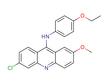 Molecular Structure of 143251-39-2 (9-Acridinamine, 6-chloro-N-(4-ethoxyphenyl)-2-methoxy-)