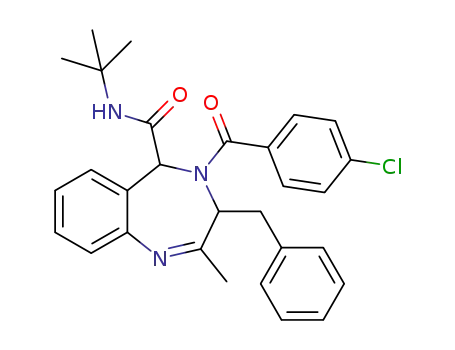 3-benzyl-N-(tert-butyl)-4-(4-chlorobenzoyl)-2-methyl-4,5-dihydro-3H-1,4-benzodiazepine-5-carboxamide