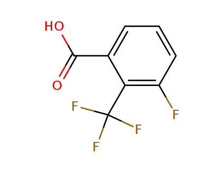 Molecular Structure of 261951-80-8 (3-FLUORO-2-(TRIFLUOROMETHYL)BENZOIC ACID)