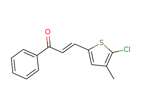 Molecular Structure of 1440662-26-9 ((E)-3-(5-chloro-4-methyl-2-thienyl)-1-phenyl-2-propen-1-one)