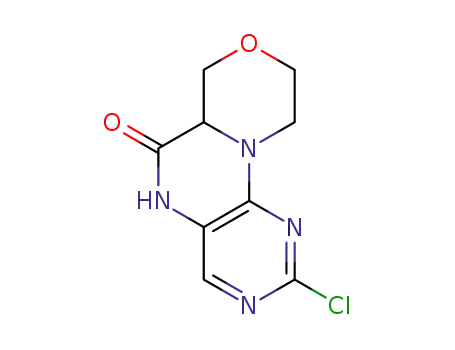 Molecular Structure of 1268474-50-5 (2-chloro-6a,7,9,10-tetrahydro[1,4]oxazino[3,4-h]pteridin -6(5H)-one)