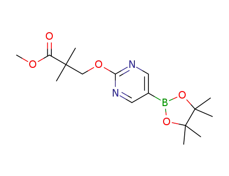 2,2-dimethyl-3-((5-(4,4,5,5-tetramethyl-1,3,2-dioxaborolan-2-yl)pyrimidin-2-yl)oxy)propanoic acid methyl ester