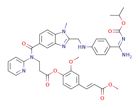 3-({2-[(4-{amino-[(E)-isopropyloxycarbonylimino]methyl}phenylamino)methyl]-1-methyl-1H-benzoimidazole-5-carbonyl}pyridin-2-yl-amino)propionic acid {2-methoxy-4-[(E)-2-methoxycarbonylvinyl]phenyl} ester