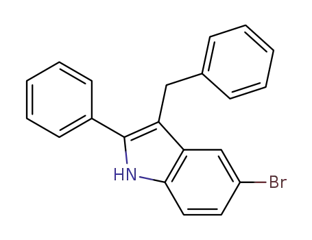Molecular Structure of 848750-44-7 (1H-Indole, 5-bromo-2-phenyl-3-(phenylmethyl)-)