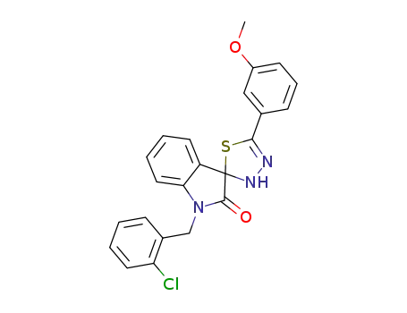 1-[(2-chlorophenyl)methyl]-5'-(3-methoxyphenyl)-1,2-dihydro-3'H-spiro[indole-3,2'-[1.3.4]thiadiazole]-2-one