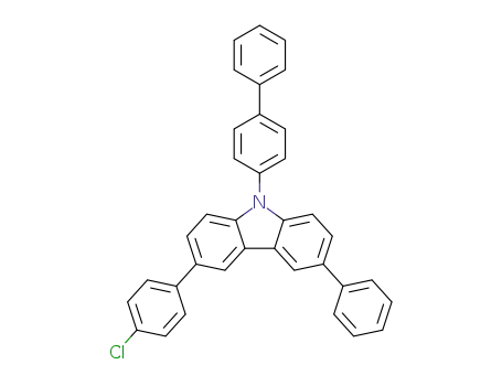 Molecular Structure of 1221238-04-5 (9-(biphenyl-4-yl)-3-(4-chloro
phenyl)-6-phenyl-9H-carbaz
ole)