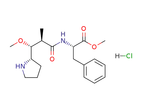 Molecular Structure of 864238-20-0 (L-Phenylalanine, N-[(2R,3R)-3-methoxy-2-methyl-1-oxo-3-(2S)-2-pyrrolidinylpropyl]-, methyl ester, monohydrochloride (9CI))
