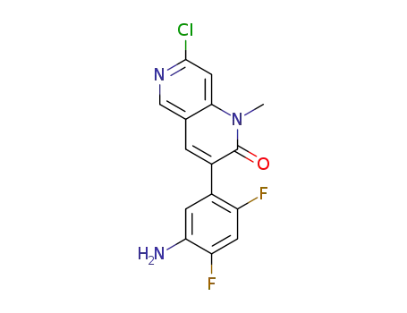 Molecular Structure of 1012878-86-2 (3-(5-amino-2,4-difluorophenyl)-7-chloro-1-methyl-1,6-naphthyridin-2(1H)-one)