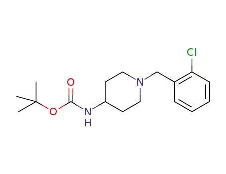 Molecular Structure of 1286273-10-6 (tert-Butyl 1-(2-chlorobenzyl)piperidin-4-ylcarbamate)
