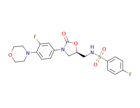Molecular Structure of 1280555-38-5 ((R)-[{N-3-[3-fluoro-4-(4-morpholinyl)phenyl]-2-oxo-5-oxazolidinyl}methyl] 4-fluorobenzensulfonamide)