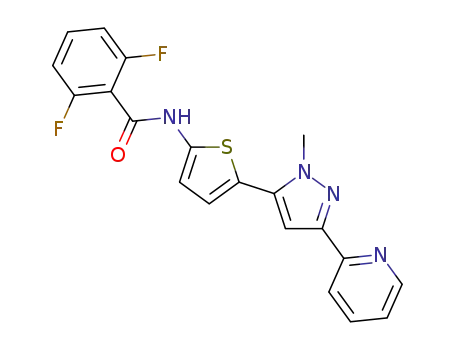 2,6-difluoro-N-(5-(1-methyl-3-(pyridin-2-yl)-1H-pyrazol-5-yl)thiophen-2-yl)benzamide