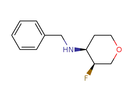Molecular Structure of 1395080-71-3 ((3R,4R)-N-benzyl-3-fluorotetrahydro-2H-pyran-4-amine)