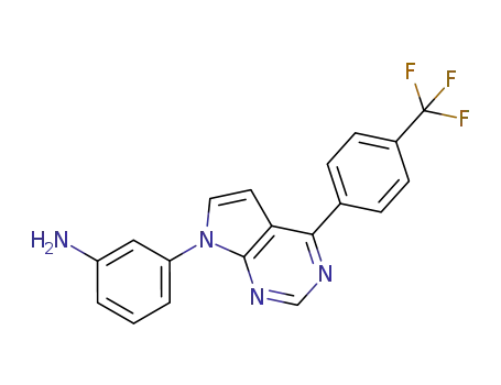 3-(4-(4-(trifluoromethyl)phenyl)-7H-pyrrolo[2,3-d]pyrimidin-7-yl)benzenamine