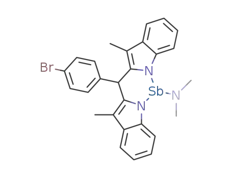 Molecular Structure of 1401085-50-4 (Di-(3-methylindol-2-yl)dimethylamidoantimony-4-bromophenylmethane)