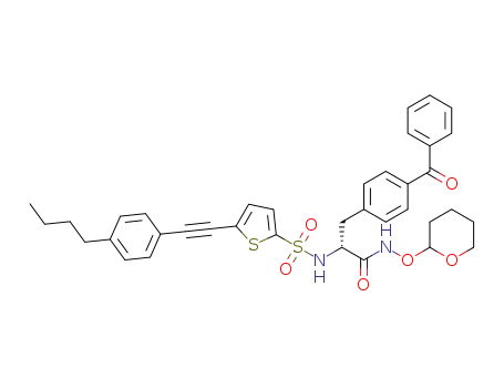 (2R)-3-(4-benzoylphenyl)-2-(5-((4-butylphenyl)ethynyl)thiophene-2-sulfonamido)-N-(tetrahydro-2H-pyran-2-yloxy)propanamide