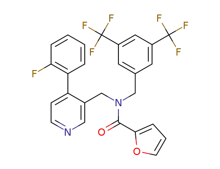 N-(3,5-Bis(trifluoromethyl)benzyl)-N-((4-(2-fluorophenyl)pyridin-3-yl)methyl)furan-2-carboxamide