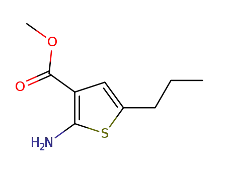 Molecular Structure of 343855-83-4 (3-Thiophenecarboxylicacid,2-amino-5-propyl-,methylester(9CI))