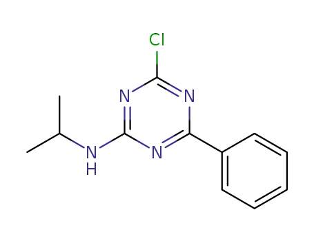 Molecular Structure of 63723-48-8 (1,3,5-Triazin-2-amine, 4-chloro-N-(1-methylethyl)-6-phenyl-)