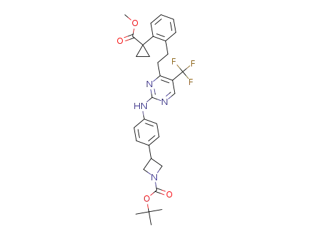 tert-butyl 3-(4-((4-(2-(1-(methoxycarbonyl)cyclopropyl)phenethyl)-5-(trifluoromethyl)pyrimidin-2-yl)amino)phenyl)azetidine-1-carboxylate