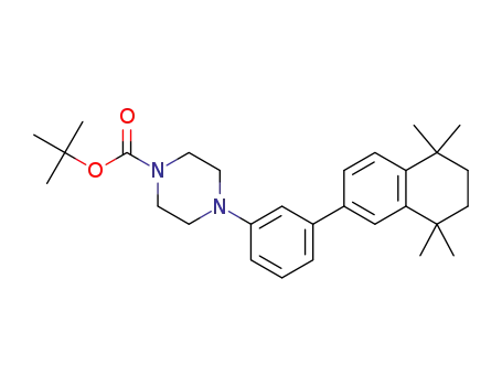 Molecular Structure of 1312459-92-9 (4-[3-(5,5,8,8-tetramethyl-5,6,7,8-tetrahydronaphthalen-2-yl)phenyl]piperazine-1-carboxylic acid tert-butyl ester)