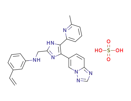 Molecular Structure of 1352610-22-0 (N-((4-([1,2,4]triazolo[1,5-a]pyridin-6-yl)-5-(6-methylpyridin-2-yl)-1H-imidazol-2-yl)methyl)-3-vinylaniline sulfate)