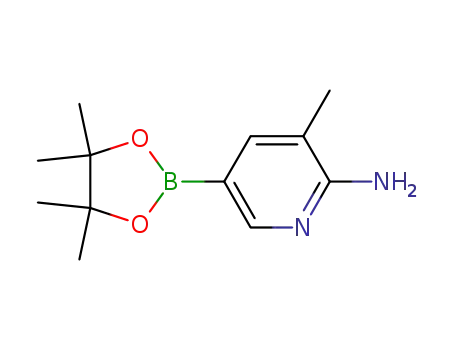 Molecular Structure of 1111637-91-2 (3-Methyl-5-(4,4,5,5-tetraMethyl-[1,3,2]dioxaborolan-2-yl)-pyridin-2-ylaMine)