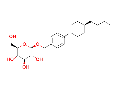 Molecular Structure of 1616345-44-8 (4-(trans-4-butylcyclohexyl)phenylmethyl β-D-glucopyranoside)