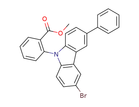 Molecular Structure of 1319015-92-3 (methyl 2-(3-bromo-6-phenyl-9H-carbazolyl)benzoate)