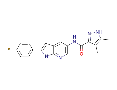 N-[2-(4-fluorophenyl)-1H-pyrrolo[2,3-b]pyridin-5-yl]-3,4-dimethyl-1H-pyrazole-5-carboxamide