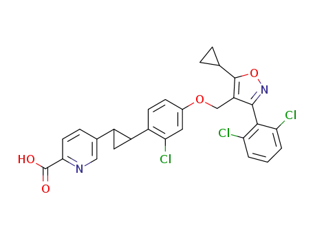 5-(2-(2-chloro-4-((5-cyclopropyl-3-(2,6-dichlorophenyl)isoxazol-4-yl)methoxy)phenyl)cyclopropyl)picolinic acid