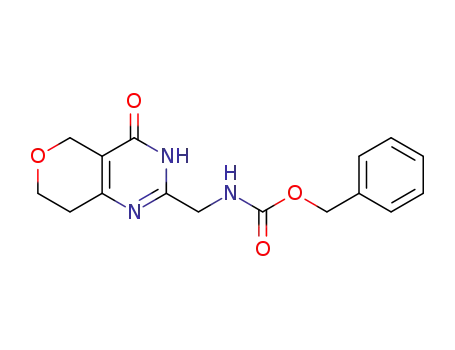 Molecular Structure of 1418131-84-6 (benzyl (4,5,7,8-tetrahydro-4-oxo-3H-pyrano[4,3-d]pyrimidin-2-yl)methylcarbamate)