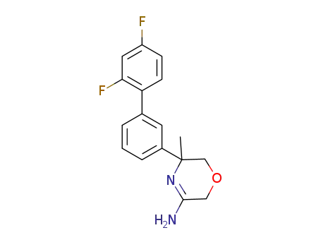 Molecular Structure of 1392105-65-5 ((RS)-5-(2',4'-difluoro-biphenyl-3-yl)-5-methyl-5,6-dihydro-2H-[1,4]oxazin-3-ylamine)