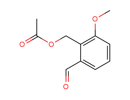 Molecular Structure of 130662-46-3 (Benzaldehyde, 2-[(acetyloxy)methyl]-3-methoxy-)