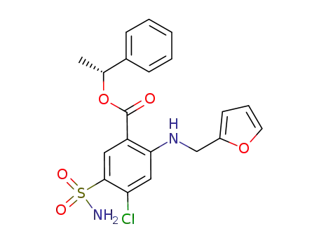 Molecular Structure of 1236290-41-7 ((R)-α-methylbenzyl 5-aminosulfonyl-4-chloro-2-[(2-furanylmethyl)amino]benzoate)
