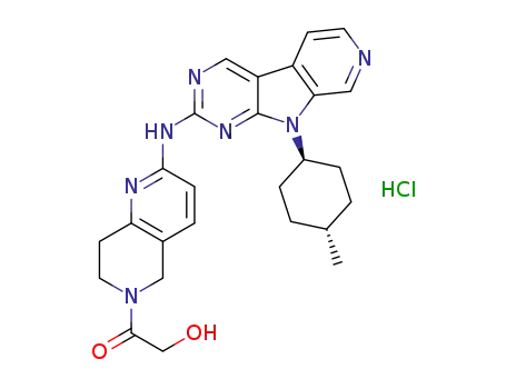 2-hydroxy-1-(2-((9-((1R,4R)-4-methylcyclohexyl)-9H-pyrido[4',3':4,5]pyrrolo[2,3-d]pyrimidin-2-yl)amino)-7,8-dihydro-1,6-naphthyridin-6(5H)-yl)ethanone hydrochloride