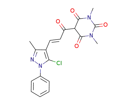 (2E)-3-(5-chloro-3-methyl-1-phenylpyrazol-4-yl)-1-(1,3-dimethyl-2,4,6-pyrimidinetrione-5-yl)-2-propen-1-one