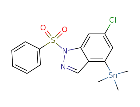 6-chloro-1-(phenylsulfonyl)-4-(trimethylstannanyl)-1H-indazole