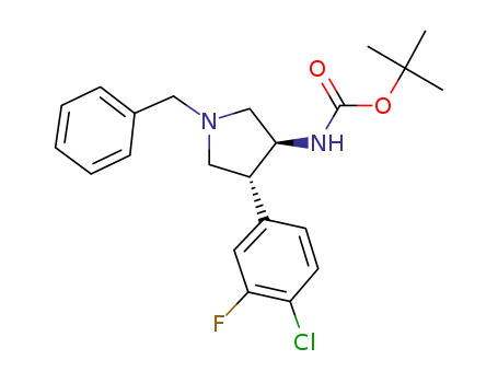 [(3S,4R)-1-Benzyl-4-(4-chloro-3-fluoro-phenyl)-pyrrolidin-3-yl]-carbamic acid tert-butyl ester