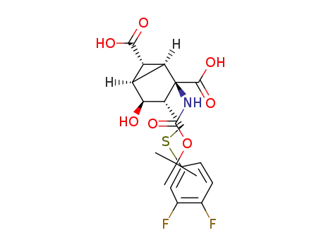 Molecular Structure of 1377615-94-5 ((1S,2R,3S,4S,5R,6R)-2-[(tert-butoxycarbonyl)amino]-3-{[(3,4-difluorophenyl)sulfanyl]methyl}-4-hydroxybicyclo[3.1.0]hexane-2,6-dicarboxylic acid)