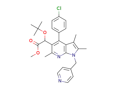 methyl 2-tert-butoxy-2-(4-(4-chlorophenyl)-2,3,6-trimethyl-1-(pyridin-4-ylmethyl)-1H-pyrrolo[2,3-b]pyridin-5-yl)acetate