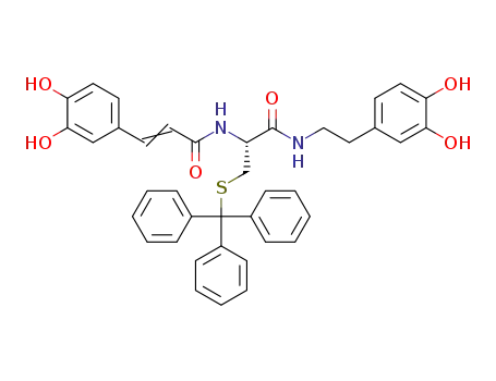 3-(3,4-dihydroxyphenyl)-N-{1-[2-(3,4-dihydroxyphenyl)ethylcarbamoyl]-2-(tritylsulfanyl)ethyl}acrylamide