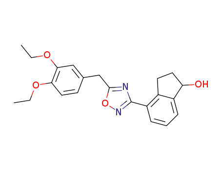 Molecular Structure of 1307230-43-8 (4-(5-(3,4-diethoxybenzyl)-1,2,4-oxadiazol-3-yl)-2,3-dihydro-1H-inden-1-ol)