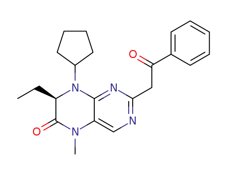 Molecular Structure of 1313516-81-2 ((R)-8-cyclopentyl-7-ethyl-5-methyl-2-(2-oxo-2-phenylethyl)-7,8-dihydropteridin-6(5H)-one)